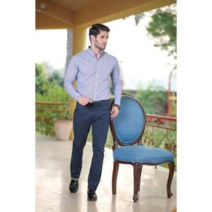 Pantalón Chino Unze London 100% Algodón Antiarrugas, Color Liso, para Todas las Temporadas, con Logotipo Personalizado, Decoraciones con Botones, Corte Recto, Talla XL, Tejido de Color - Product Image 6
