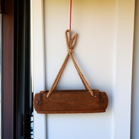 Caisse suspendue de moule de brique en bois rustique fait à la main | Panier de corde peu encombrant | Stockage de ferme, organisateur décoratif maison et jardin