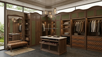 Ensemble de canapés capitonnés vert olive classiques européens sur mesure avec structure en bois et table basse en marbre pour villa et salon d'hôtel