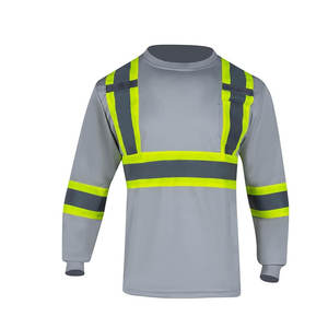 Chemises de travail à manches longues en polyester ignifuge à haute visibilité pour hommes, respirantes, pantalons de travail de sécurité réfléchissants - Product Image 2