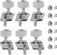 MA International Gray Silver Metal Tuning Pegs 3R+3L (6 PCS) Strings for Acoustic Guitar Machine Parts