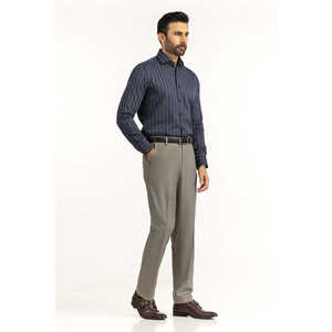 Modern Fit Striped <b>Dress</b> <b>Shirts</b> 100% Cotton Poplin Anti-Wrinkle Casual & Formal Sizes 3XL 6XL XL for Summer & Autumn Seasons - Product Image 2