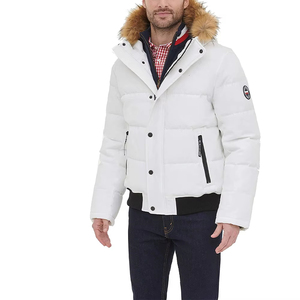 แจ็กเก็ตทรงพองแบบลำลองของผู้ชายเสื้อคลุมบุนวมพร้อมฮู้ดและซิปปิดสำหรับฤดูหนาว - Product Image 4