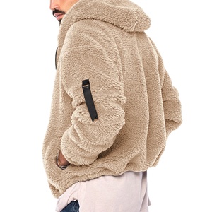 Fabricants OEM personnalisés veste polaire Sherpa vente de gros veste en peluche Sherpa à fermeture éclair avec poches pour hommes - Product Image 4