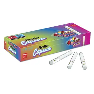 Premium e de Alta Qualidade Rollo Bubble Gum Cápsula King Size Cigarro Filtro Tubos 100 Tubos por Caixa