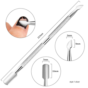 MORGANS INDUSTRIES Dual-End Rose Gold Stainless Steel Nail Pusher <b>Tool</b> 127mm Manicure <b>Pedicure</b> Cuticle Pusher 5mm 8mm Heads - Product Image 3