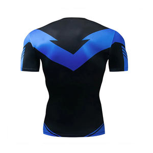 เสื้อยืดแรชการ์ดแบบยูนิเซ็กซ์ ป้องกันรังสียูวี แห้งเร็ว ระบายอากาศได้ดี สำหรับวิ่ง ออกกำลังกาย ฝึกซ้อมมวย - Product Image 3