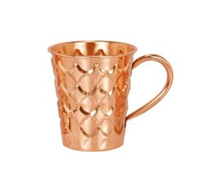 Taza de mula de cobre de diseño elegante de cobre puro 100% en diseño de diamante en relieve con mango de cobre tendencia nueva llegada Venta caliente - Product Image 1