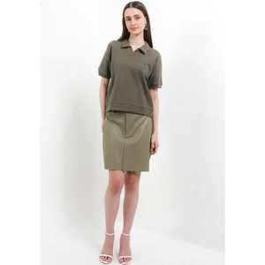 100% Polo blanc de luxe en coton de qualité supérieure avec broderie personnalisée et logo d'impression Polo Olive pour femme - Product Image 2