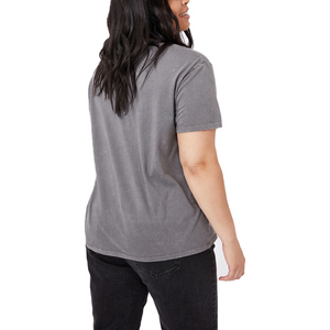 Camisetas cortas de mujer con estampado personalizado de gran venta, camisetas en blanco de punto liso pesado de alta calidad para el verano - Product Image 2