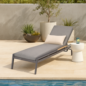 Nhôm Sun Lounger Patio ngoài trời Chaise có thể điều chỉnh Tựa lưng lưới ngả ghế cho hồ bơi vườn khách sạn sử dụng bao gồm - Product Image 1