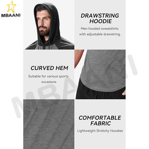 Sweat-shirt à capuche pour homme, manches longues, décontracté, athlétique, mode, pull à capuche avec col contrasté et cordon de serrage - Product Image 6