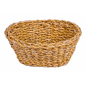 Eco Friendly Handmade water hyacinth rattan bin seagrass woven <b>storage</b> basket with handle made in Bangladesh - Product Image 2