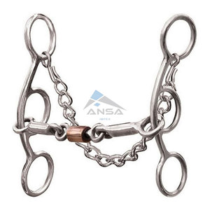Bocado de entrenamiento para caballos de acero inoxidable liso de 5.5 pulgadas, 3 piezas, alta calidad, precio mayorista, proveedor a granel - Product Image 1