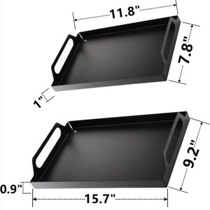 Plateau de service en fer noir de haute qualité vaisselle décorative rectangulaire pour la maison pour manger plateau de service alimentaire - Product Image 6