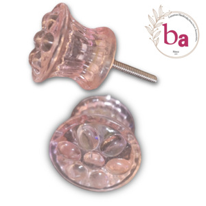 Light Pink Colour Flower Glass Furniture cabinet drawer <b>door</b> Knobs Handle & Pull[CRK 103] - Product Image 1