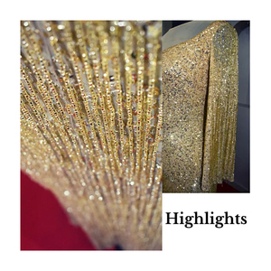 Élégante robe de soirée perlée à la main, col en V, Style indien, tenue de soirée fantaisie, broderie de travail à bas prix - Product Image 5