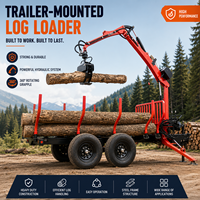 Chargeur de grumes professionnel monté sur remorque avec grue hydraulique et grappin pour le transport du bois et les travaux forestiers