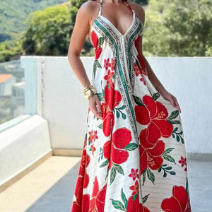 Robe moulante écologique pour femmes strass droits élégant fête été sans manches longue au prix de gros - Product Image 6