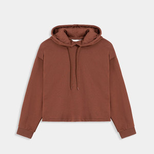 Jersey con capucha de algodón personalizado de alta calidad para mujer, ropa de calle de talla grande, sudadera Lisa transpirable ecológica para invierno al aire libre - Product Image 4