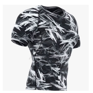 Chemises de sport MMA à manches courtes pour hommes avec logo personnalisé, pour les sports d'équipe, performance, compression, sous-vêtement de fitness - Product Image 2