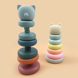 Ensemble de tasses empilables en silicone pour bébé, <span class=keywords><strong>jouet</strong></span> éducatif d'empilage d'animaux pour développer la motricité - Product Image 6