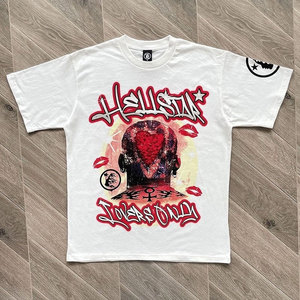 เสื้อยืดพิมพ์ลายดาวแนววินเทจแขนสั้นสำหรับผู้ชายเสื้อยืดโอเวอร์ไซส์ - Product Image 1