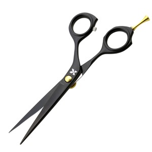 Tijeras de Peluquería Profesionales de 5.5 Pulgadas con Recubrimiento Negro, Tijeras de Belleza de Acero Inoxidable con Filo Recto y Afilado - Product Image 5