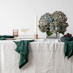 Serviettes en tissu vert émeraude avec bordure directe Noble et gracieux 100% coton tissu serviettes de table lavables pour les mariages - Product Image 1