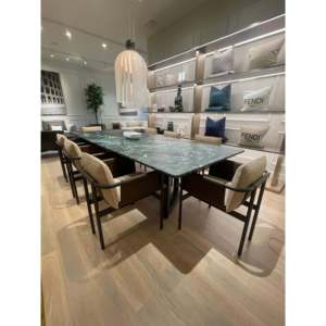 Ford Dining <b>Table</b> Verde Alpine Model Elegant Square Design Elegant Marble Solid Assembled Extendable for Home Bar Office Use - Product Image 2