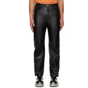 Élégant Rock Biker cuir hommes pantalons de haute qualité vêtements de plein air Durable Slim Fit confortable respirant à la mode Logo personnalisé - Product Image 5