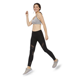 Wholesale Women's High Waist Full Length Yoga <b>Leggings</b> Tummy Control Side Stripe Sheer Panel Four-Way Stretch Seamless Design - Product Image 5