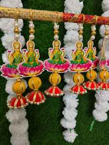 Lakshmi Ganesha paire Tentures pour mur, Mandir Décor pour Temple Diwali Décor Suspendu Diwali Cadeau Décor Mariage retour cadeau - Product Image 3