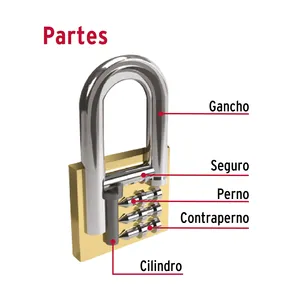 Scatola di 12 lucchetti in ferro con chiave color ottone 50 mm Short ad alta sicurezza antifurto impermeabile in acciaio inossidabile - Product Image 2