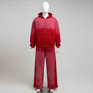 Ensemble de survêtement décontracté personnalisé de haute qualité, coupe ample, en molleton épais 340 grammes, en coton French Terry, avec sweat à capuche à cordon pour homme - Product Image 6