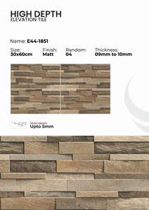 Solutions contemporaines d'élévation de la texture utilisant des carreaux muraux en porcelaine mate de 300x600 mm à haute profondeur - Product Image 4