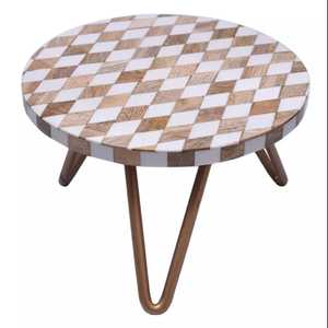 Handcrafted <b>Epoxy</b> <b>Resin</b> and Natural Wood Inlay Cake Stand Premium Metal-Leg Dessert Display Festive Events & Luxury Decoration - Product Image 3