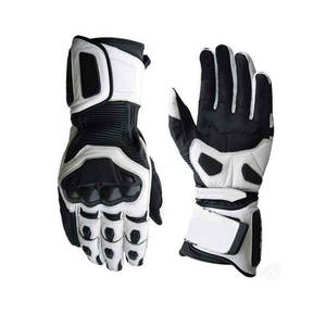Gants de course pour moto, logo personnalisé, cuir véritable, doigts complets, antidérapants, résistants à l'usure, fermeture à boucle et crochet, unisexe - Product Image 6