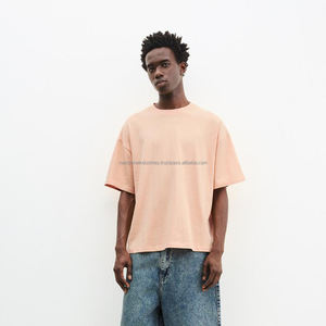 T-shirt à manches courtes pour hommes Coupe décontractée Épaule tombante à séchage rapide Conception surdimensionnée T-shirts tricotés respirants pour hommes - Product Image 4