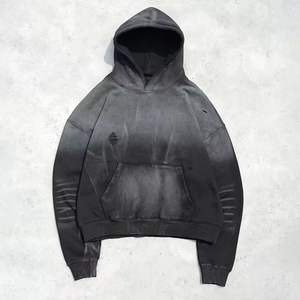 Sudadera con Capucha Personalizable al por Mayor 2025, Lavada, Estilo Casual, Corte Regular, Ropa Urbana, Color Gris para Hombre - Product Image 6