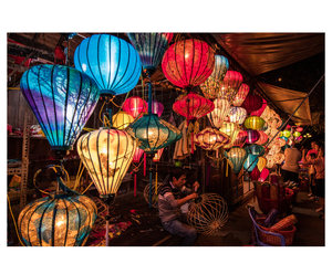 โคมไฟผ้าไหมวัสดุธรรมชาติใช้ตกแต่งร้านอาหารและห้องนอน - Product Image 1