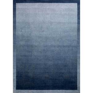 Tapis en laine bleu jean fait main pour salon Hwl-94, tapis rectangulaire uni pour couloir d'adolescents - Product Image 1