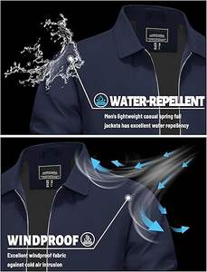 Cortavientos para hombre de alta calidad, chaquetas con cuello suelto y cremallera completa, abrigo informal con bolsillos con cremallera - Product Image 6