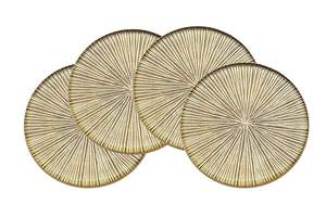 Elegante Juego de Posavasos Redondos de Metal Bronce para Decoración Minimalista del Hogar y Protección Estilosa de la Mesa - Product Image 3