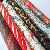 Feuilles de papier marbré en coton biodégradable faites à la main, motifs tourbillonnants traditionnels pour la reliure de livres de luxe