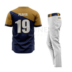 Nuevo uniforme de béisbol de diseño de moda ajustado con estilo para hombres, conjunto de uniforme de béisbol/softbol personalizado de alta calidad - Product Image 2