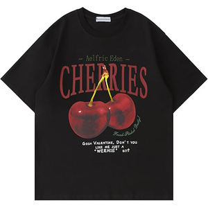 Camiseta de Hombre de Talla Grande, Estilo Urbano, Holgada, Vintage, de Punto Grueso, de Algodón Ecológico, Transpirable, con Hombros Caídos - Product Image 1