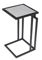 Table basse décorative mobile moderne avec structure en fer et plateau en marbre