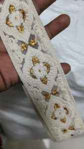 เครื่องริบบิ้นและผ้าลูกไม้ปักแบบกำหนดเอง,ในดีไซน์และสีต่างๆสำหรับชุดแต่งงานในการออกแบบและขนาดต่างๆ - Product Image 2