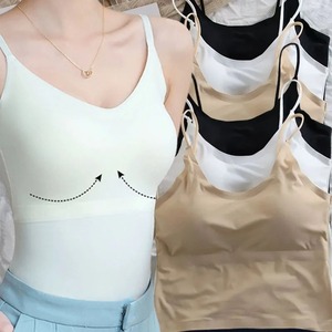 Pure Desire Sexy Cotton Camisole Tank Top for Girls Slimming Summer Outerwear Inner Wear with Chest <b>Pad</b> Strap Vest Women - Product Image 5
